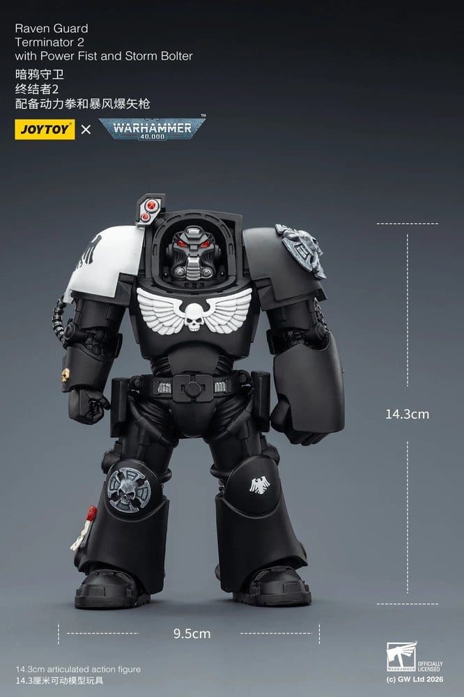 Warhammer 40,000 Actionfigur Raven Guard Terminator 2 with Power Fist and Storm Bolter 14 cm