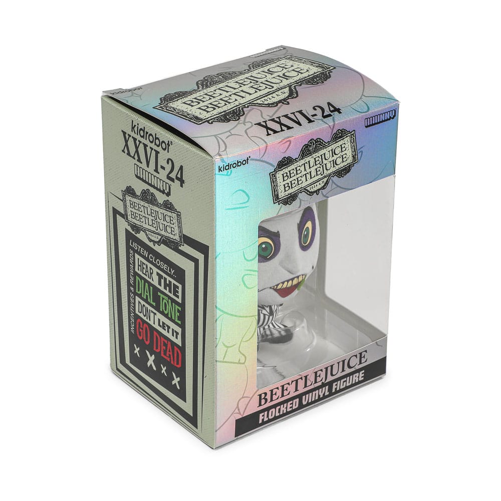 Beetlejuice Beetlejuice Bhunny Flocked Vinyl Figur Beetlejuice Striped Suit 10 cm