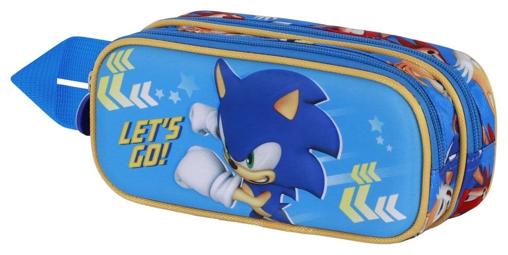 Sonic - The Hedgehog 3D Double Federmäppchen SEGA Go Blue