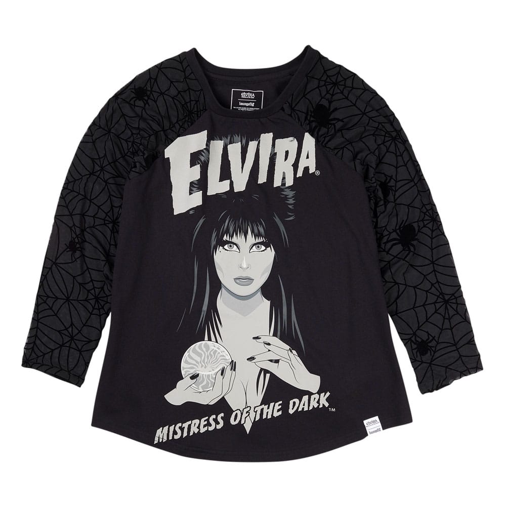 Elivira by Loungefly Tee T-Shirt Unisex Shirred Raglan Größe M