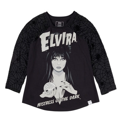 Elivira by Loungefly Tee T-Shirt Unisex Shirred Raglan Größe L