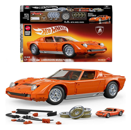 Hot Wheels Premium Mattel Brick Shop Bauset 1/12 Lamborghini Miura P400 SV