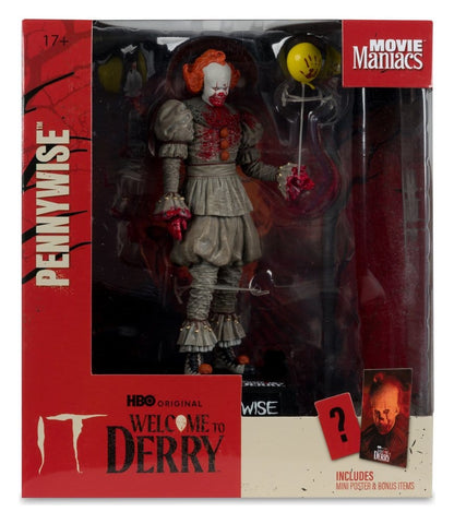 Es Welcome to Derry Movie Maniacs Figur Pennywise (Bloody) 16 cm