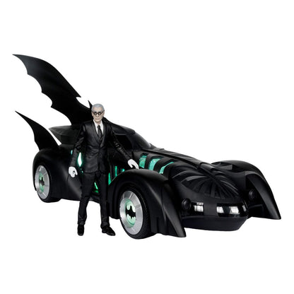 Batman Forever DC Multiverse Actionfigur mit Fahrzeug Alfred Pennyworth & Batmobile (Gold Label) 79 cm