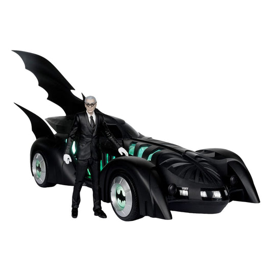 Batman Forever DC Multiverse Actionfigur mit Fahrzeug Alfred Pennyworth & Batmobile (Gold Label) 79 cm