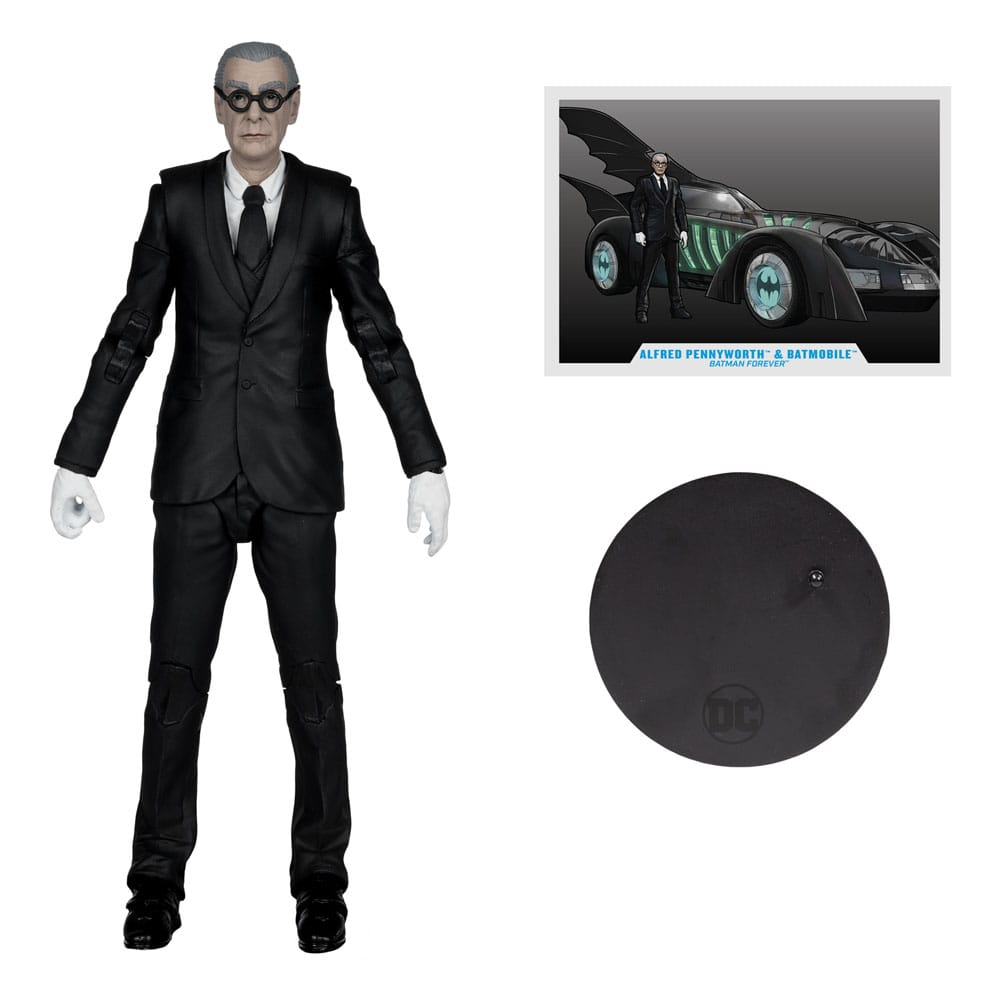 Batman Forever DC Multiverse Actionfigur mit Fahrzeug Alfred Pennyworth & Batmobile (Gold Label) 79 cm