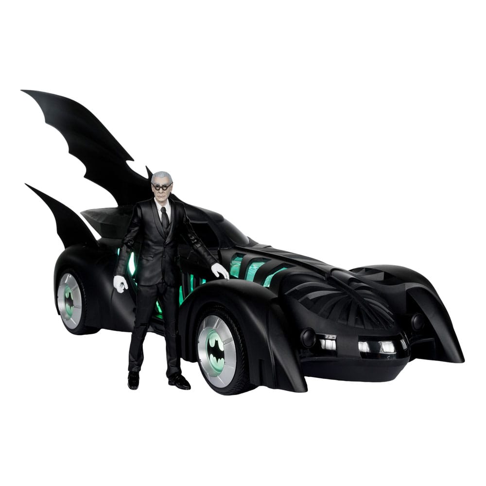 Batman Forever DC Multiverse Actionfigur mit Fahrzeug Alfred Pennyworth & Batmobile (Gold Label) 79 cm