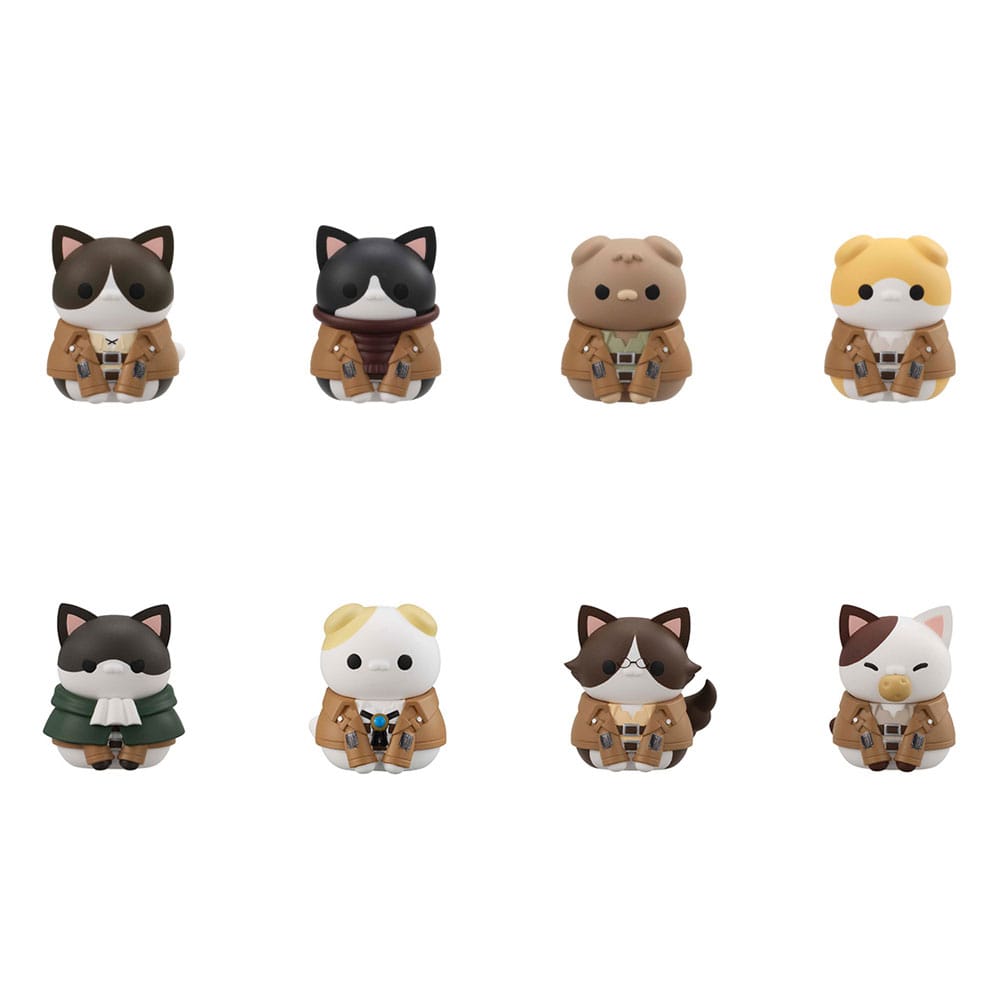 Attack on Titan Mega Cat Project Attack on Tinyan Sammelfiguren Gathering Scout Regiment danyan! 3 cm Sortiment (8)