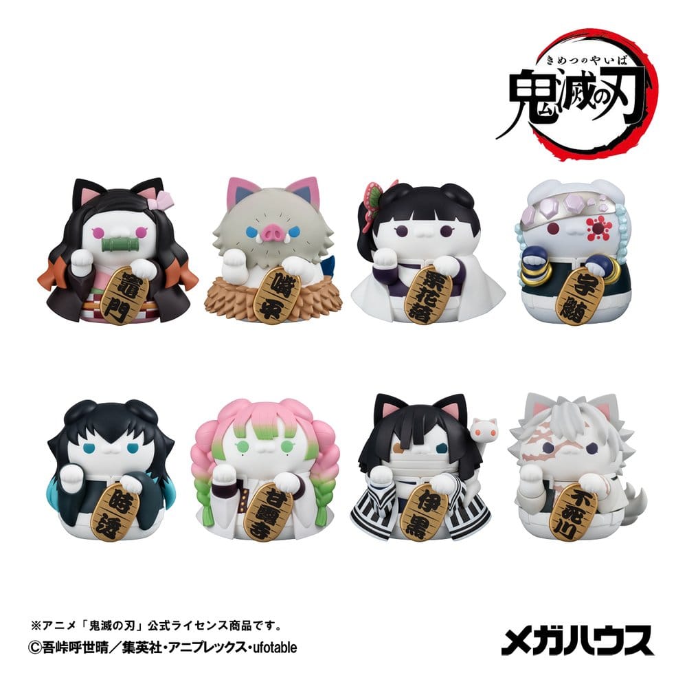 Demon Slayer: Kimetsu no Yaiba Mega Cat Project Minifiguren 6 cm Demon Slayer Fortune Cats ver. 02 Blind Box Display (8) (Repeat)