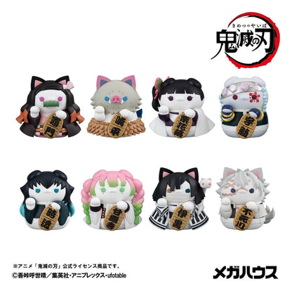 Demon Slayer: Kimetsu no Yaiba Mega Cat Project Minifiguren 6 cm Demon Slayer Fortune Cats ver. 02 Blind Box Display (8) (Repeat)