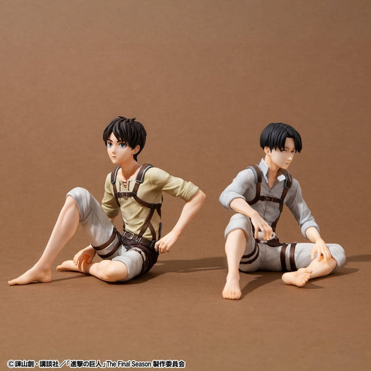 Attack on Titan G.E.M. Series PVC Figuren 2er-Pack Eren Yeager & Squad Captain Levi Palm Size