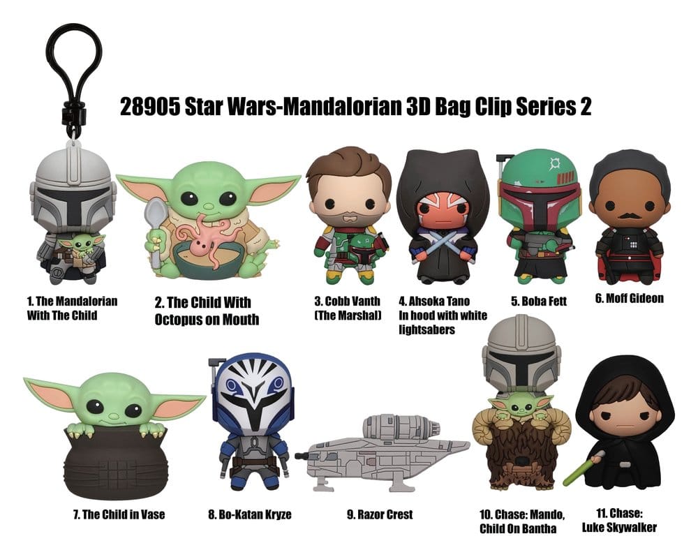 Star Wars Mandalorian 3D PVC-Taschenanhänger Series 2 Display (24)