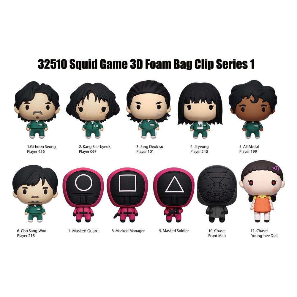 Squid Game 3D PVC-Taschenanhänger Series 1 Display (24)