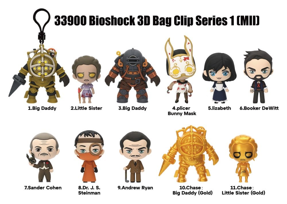 BioShock 3D PVC-Taschenanhänger Serie 1 Blind Bag Display (24)