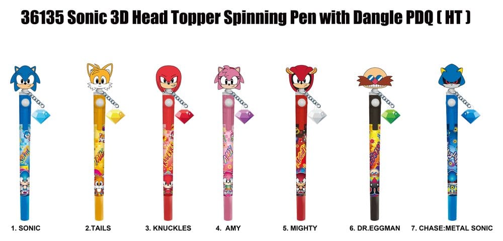 Sonic 3D Head Topper Drehkugelschreiber Display (12)