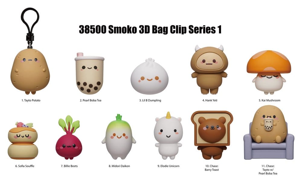 Smoko 3D PVC-Taschenanhänger Serie 1 Display (24)