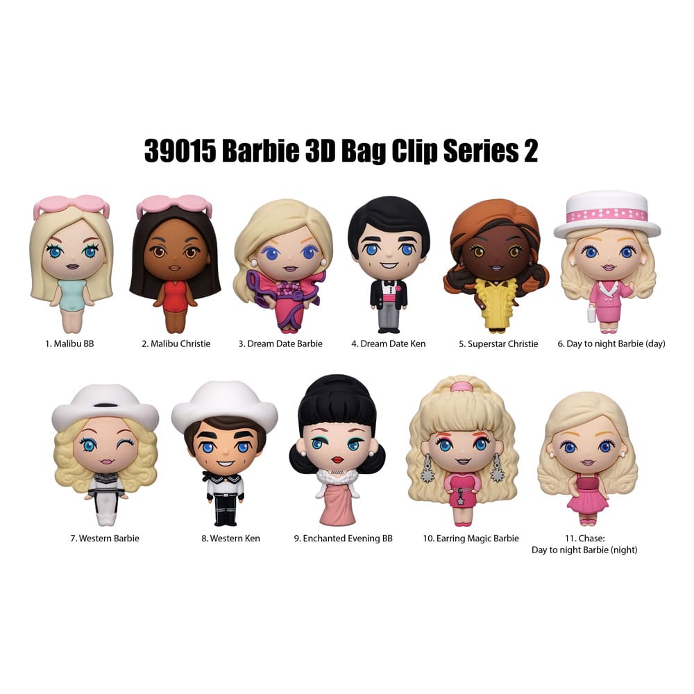 Barbie 3D PVC-Taschenanhänger Serie 2 Display  (24)
