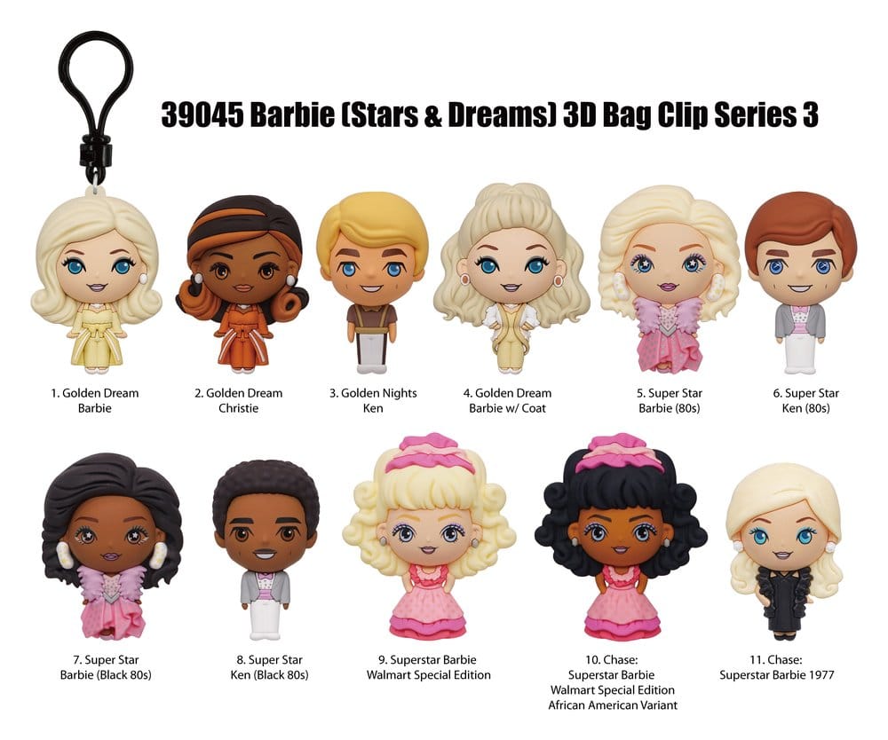 Barbie 3D PVC-Taschenanhänger Serie 3 Display (24)