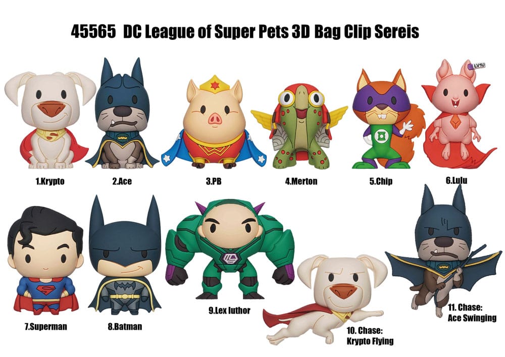 DC Super Pets 3D PVC-Taschenanhänger Series 1 Display (24)