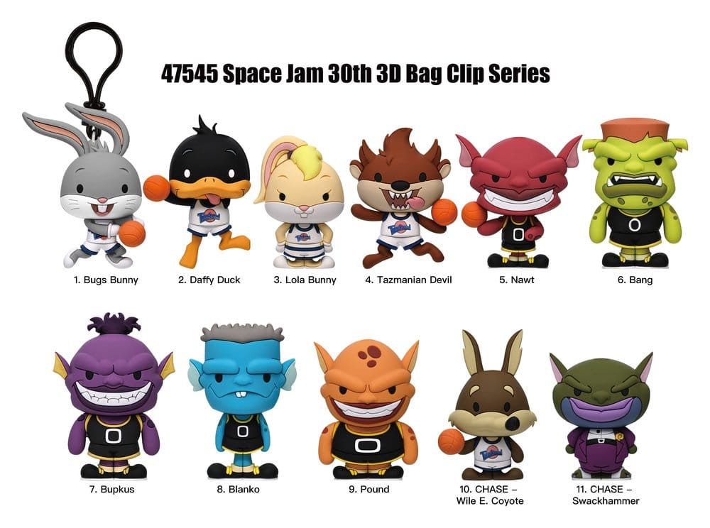 Space Jam 30th Anniversary 3D PVC-Taschenanhänger Serie 1 Blind Bag Display (24)