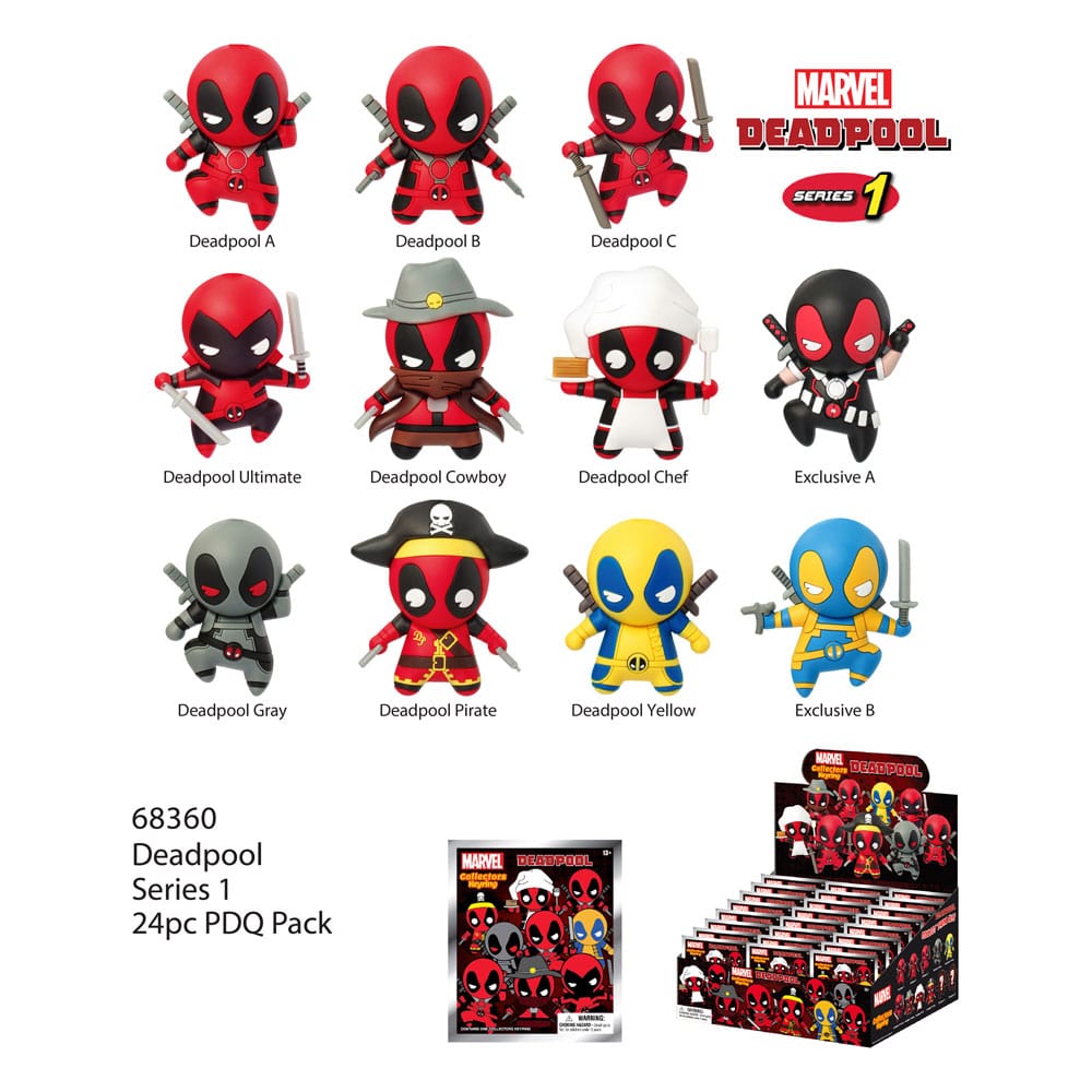 Deadpool PVC-Taschenanhänger Serie 1 Display (24)