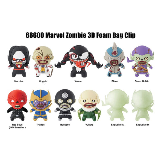 Marvel 3D PVC-Taschenanhänger Series 1 Zombies Display (24)