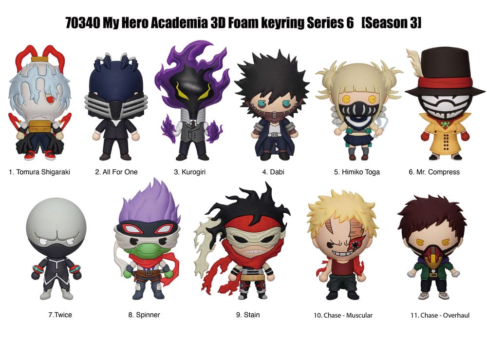 My Hero Academia 3D PVC-Taschenanhänger Serie 6 Display  (24)