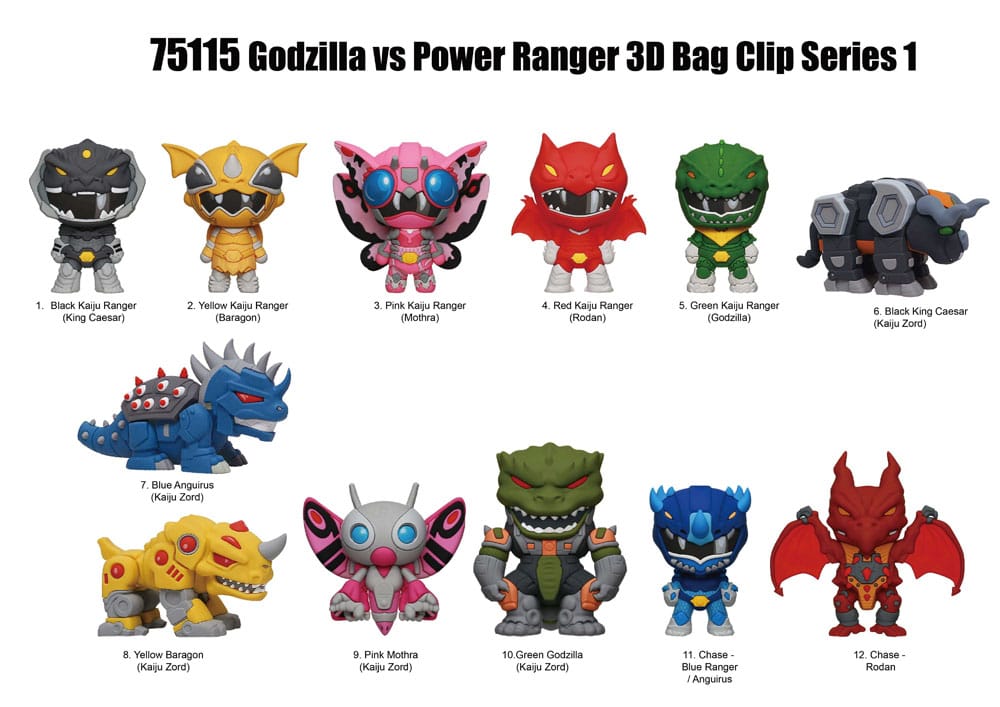 Godzilla vs. Power Rangers 3D PVC-Taschenanhänger Series 1 Display (24)