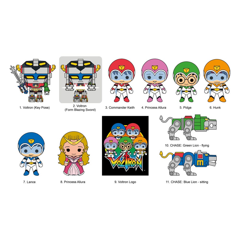 Voltron 3D PVC-Taschenanhänger 40th Anniversary Display (24)