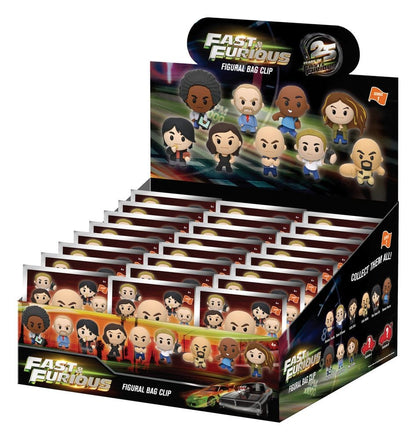 Fast & Furious 25th Anniversary 3D PVC-Taschenanhänger Serie 1 Blind Bag Display (24)