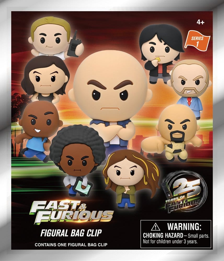 Fast & Furious 25th Anniversary 3D PVC-Taschenanhänger Serie 1 Blind Bag Display (24)