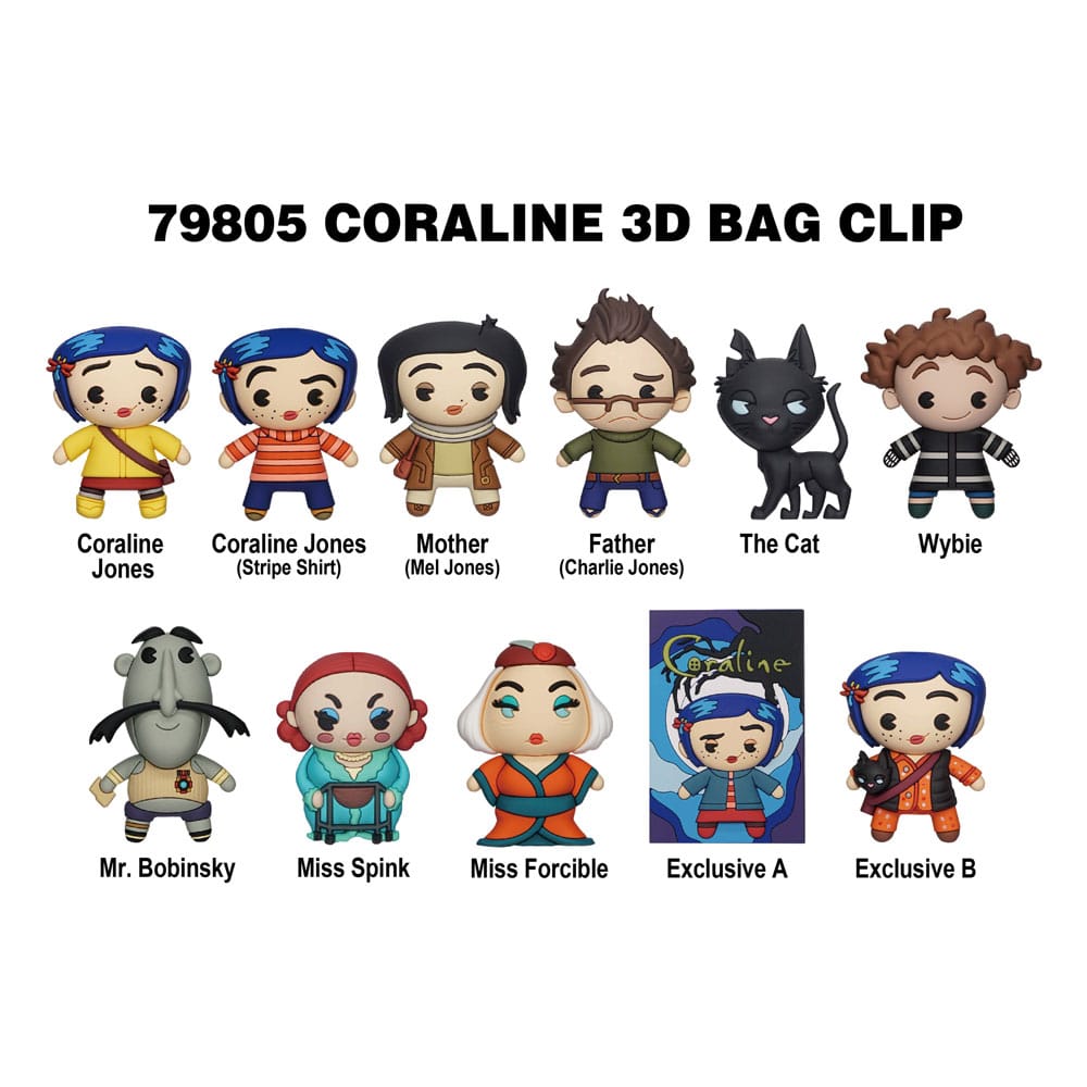 Coraline 3D PVC-Taschenanhänger Series 1 Display (24)