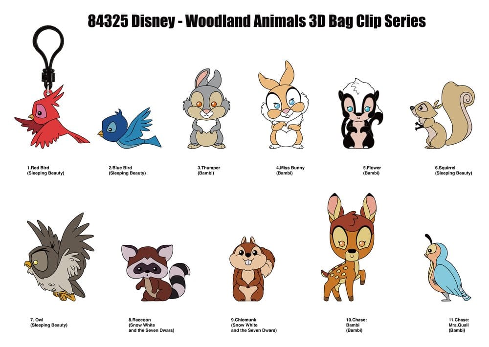 Disney 3D PVC-Taschenanhänger Waldtiere Serie 76 Display (24)