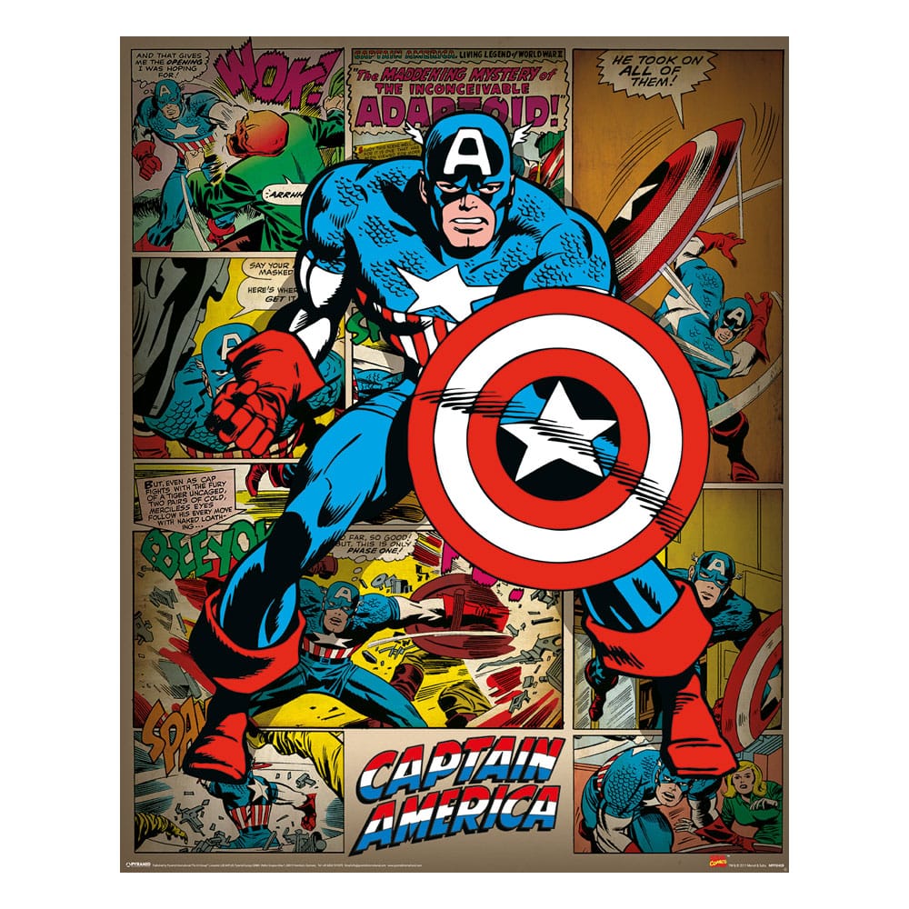 Marvel Comics Poster Set Captain America Retro 40 x 50 cm (4)