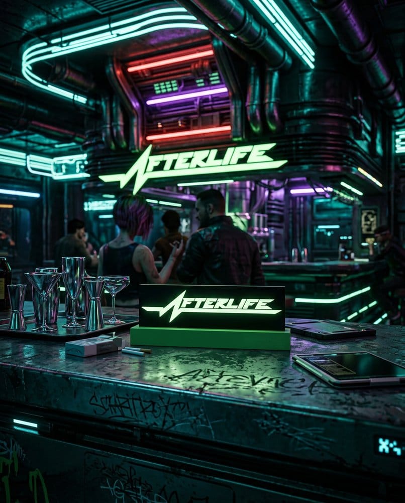Cyberpunk 2077 Logo-Leuchte Afterlife 8 cm