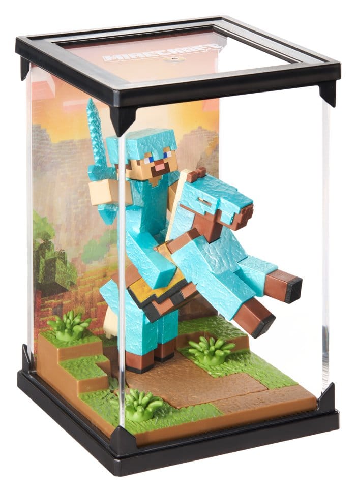 Minecraft Figur Diorama Diamond Armor Steve und Pferd 18 cm
