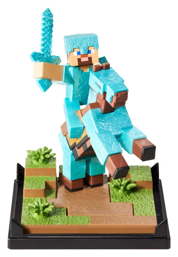 Minecraft Figur Diorama Diamond Armor Steve und Pferd 18 cm