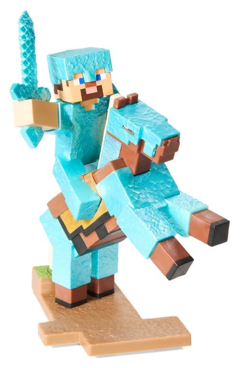 Minecraft Figur Diorama Diamond Armor Steve und Pferd 18 cm