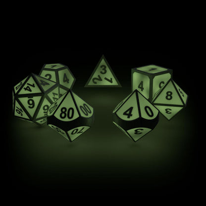 Oakie Doakie Dice Würfel RPG-Set Metal Glow in the Dark - Druid's Blaze (7)