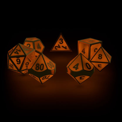 Oakie Doakie Dice Würfel RPG-Set Metal Glow in the Dark - Golden Princess (7)