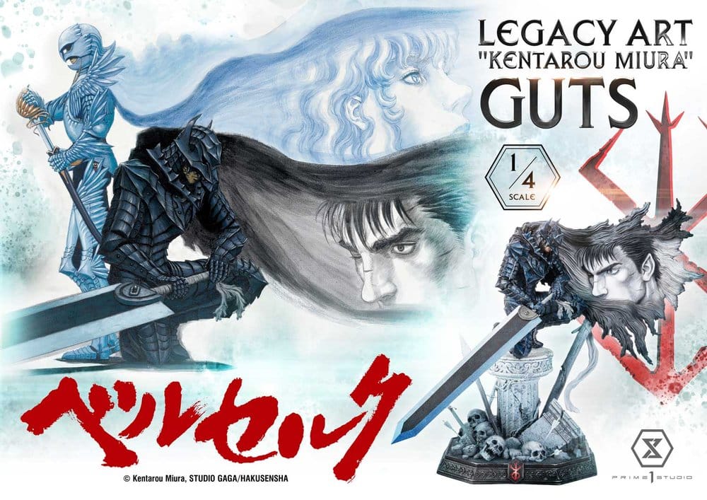 Berserk Legacy Art "Kentarou Miura" Statue 1/4 Guts 74 cm