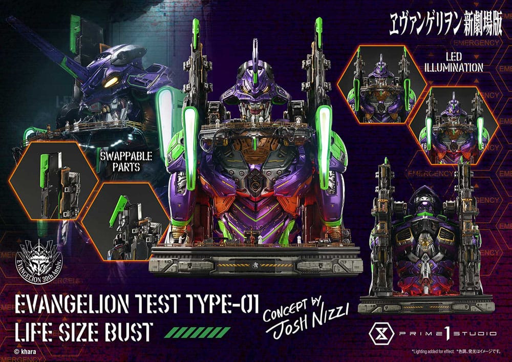 Neon Genesis Evangelion Büste 1/1 Test Type-01 (Concept by Josh Nizzi) Bonus Ver. 86 cm