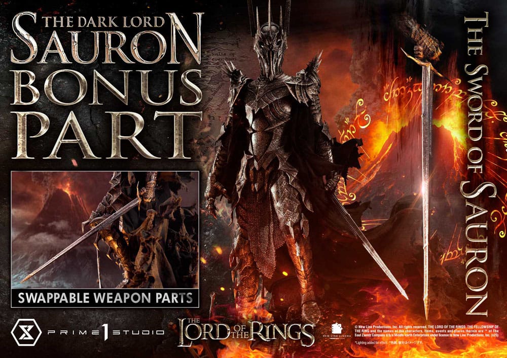 Herr der Ringe Museum Masterline Series Statue 1/3 The Dark Lord Sauron Bonus Version 117 cm