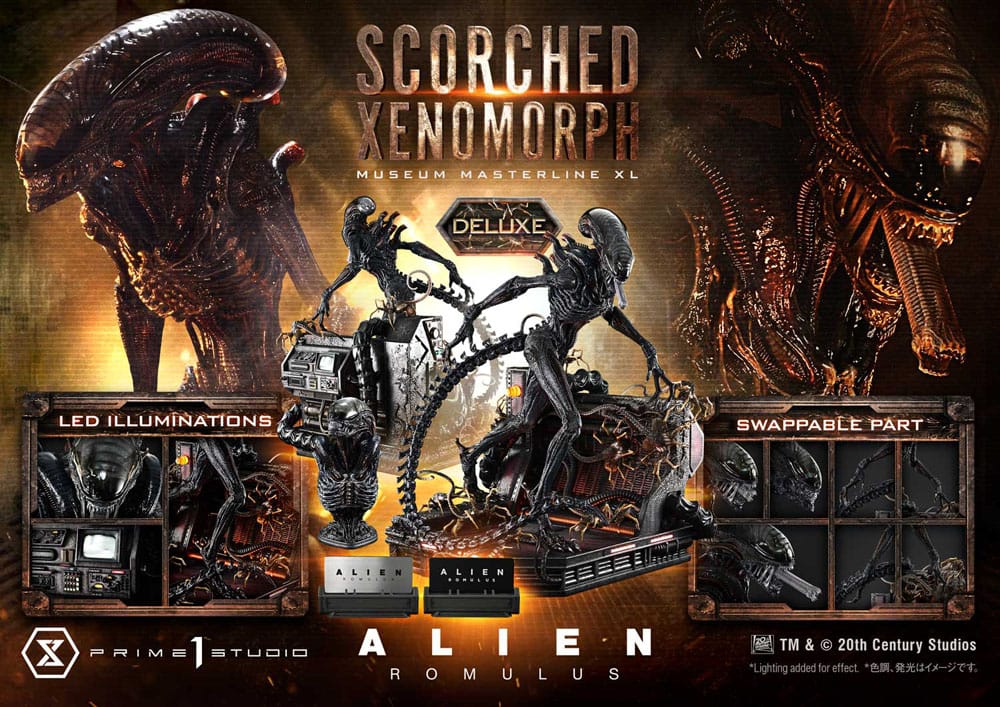 Alien: Romulus Museum Masterline XL Statue 1/3 Scorched Xenomorph Deluxe Version 98 cm