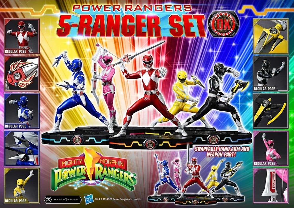 Mighty Morphin Power Rangers Premium Masterline Statuen 5er-Set 1/4 Deluxe Version 62 cm