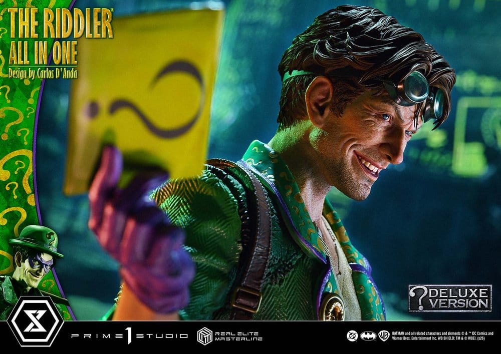 DC Comics Real Elite Masterline Series Statue 1/3 The Riddler All In One (Design by Carlos D'Anda) Deluxe Version 74 cm