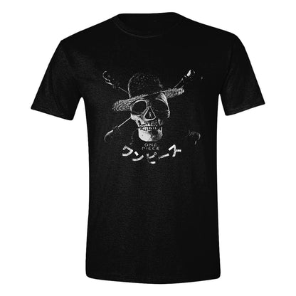 One Piece Live Action T-Shirt Greyscale Skull Größe M