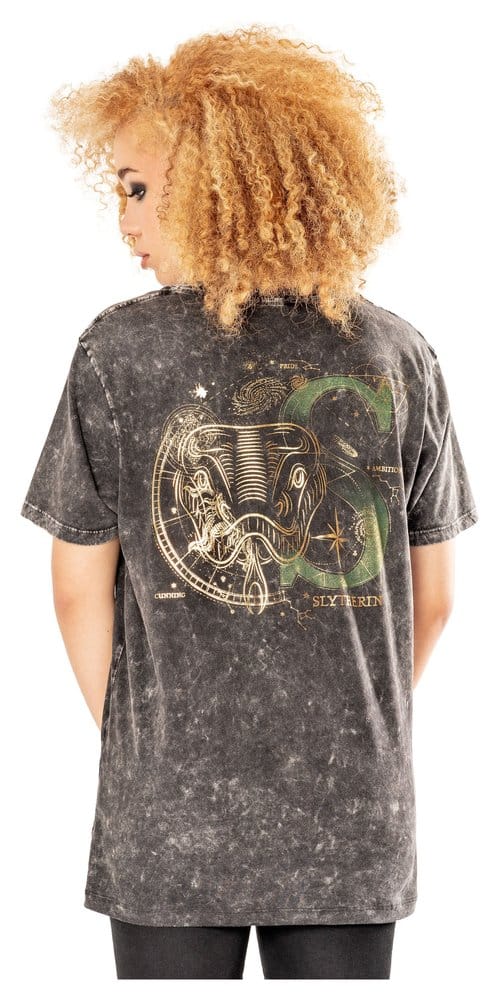 Harry Potter T-Shirt Slytherin Acid Wash Größe L