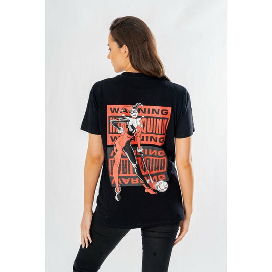 DC Comics T-Shirt Harley Quinn Front Back Warning Größe XL