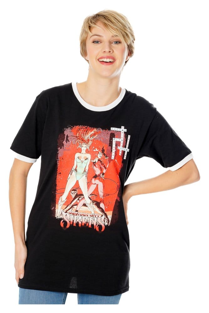 Gotham City Sirens T-Shirt Crossword Black Ringer Größe M